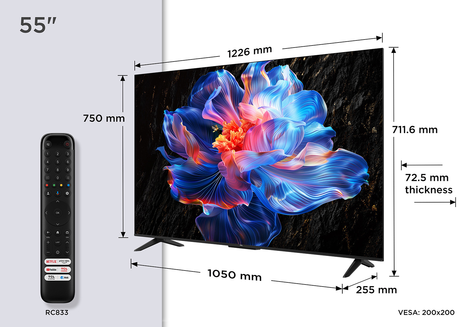 TCL 55V6C-UK 55" 4K Direct LED HDR Google TV thumbnail image