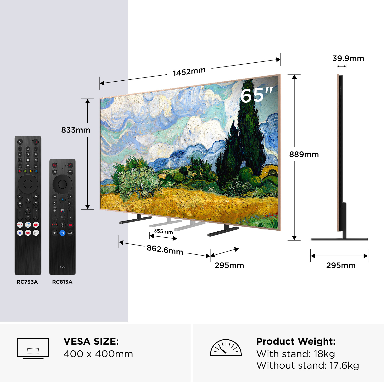 TCL 65A400 PRO-UK 65" 4K Ultra HD QD-MINI LED AI ART TV thumbnail image