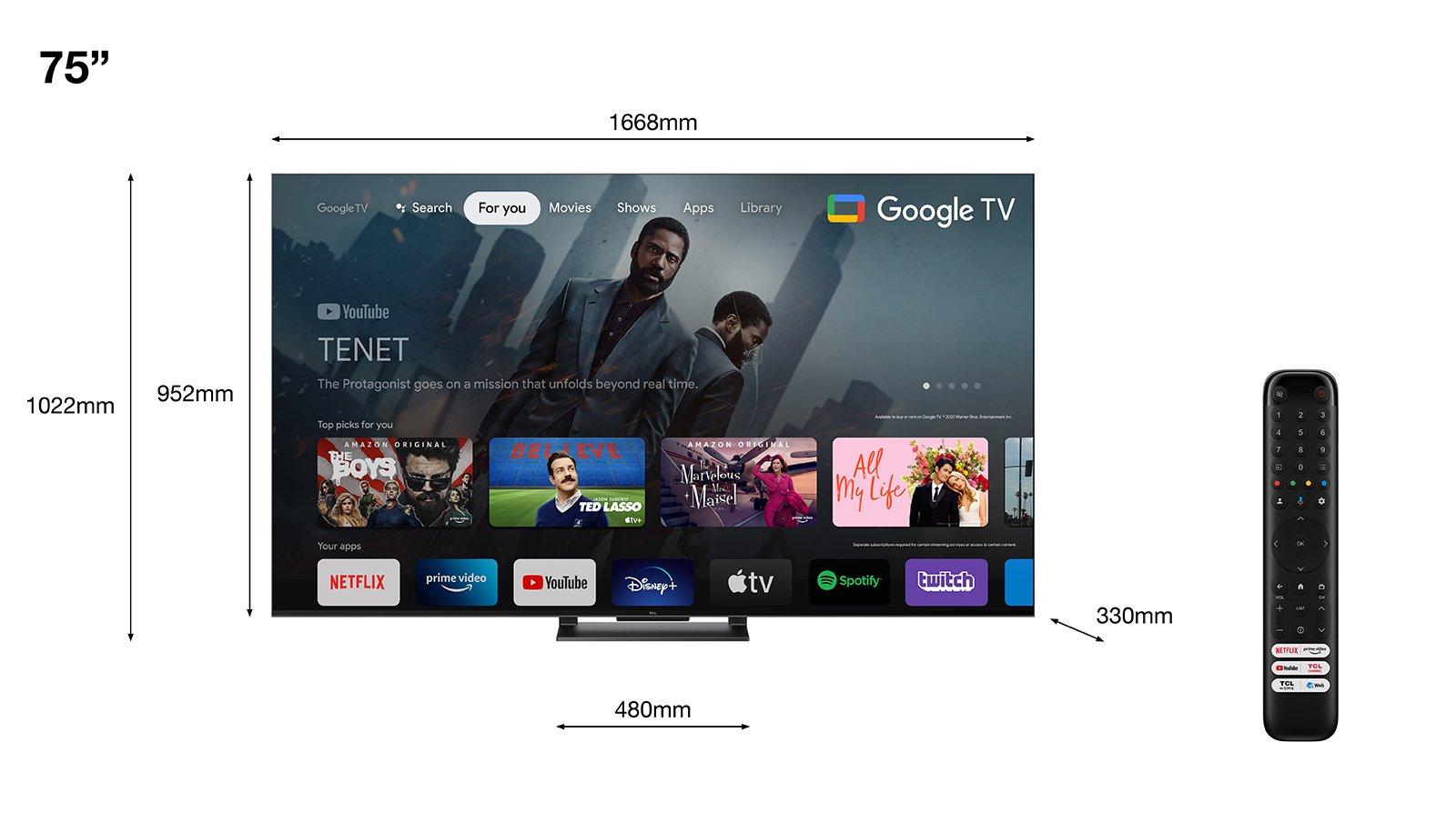 TCL 75C745K 75" 4K QLED HDR Pro Google TV thumbnail image