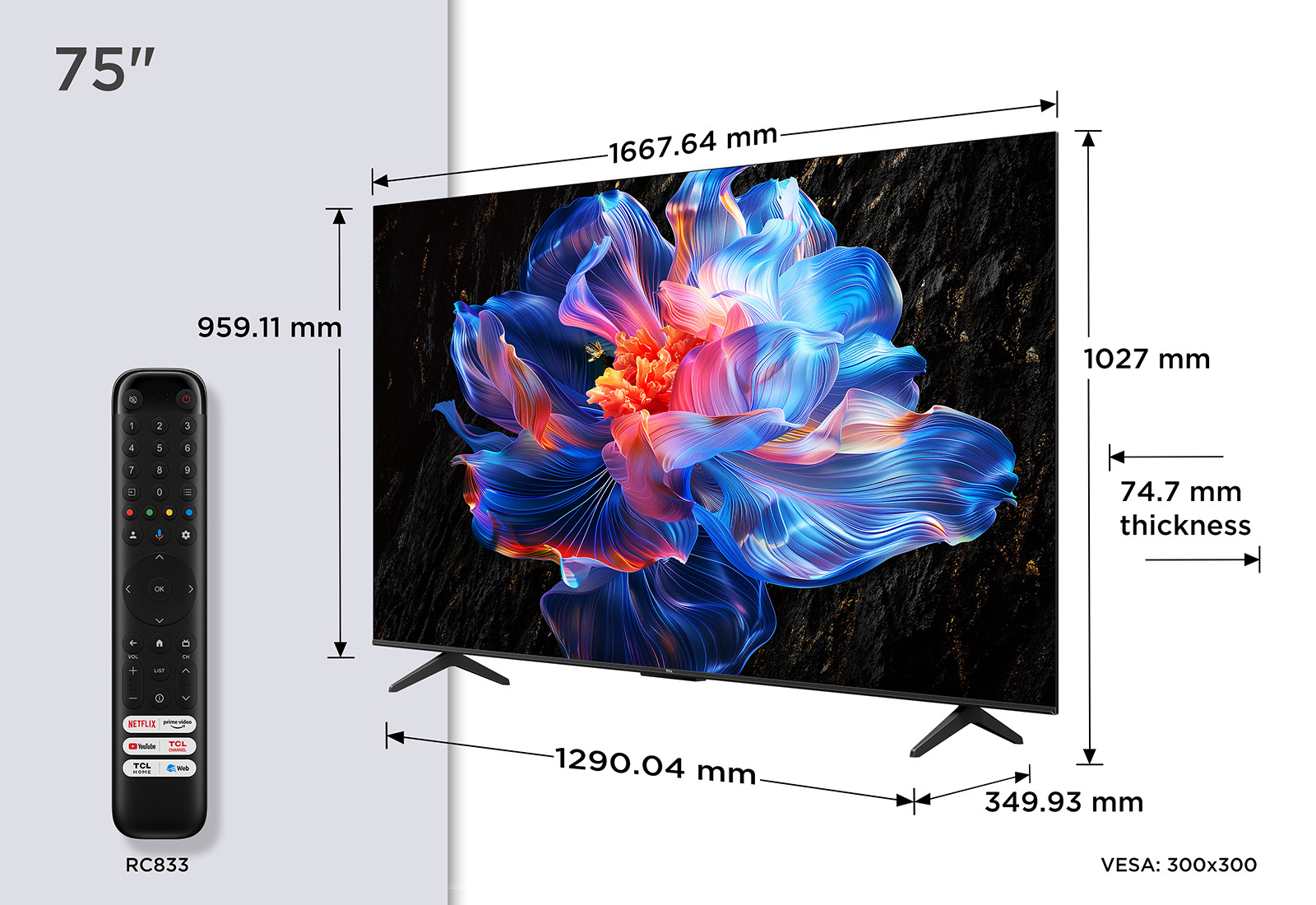 TCL 75V6C-UK 75" 4K Direct LED HDR TV Google TV thumbnail image