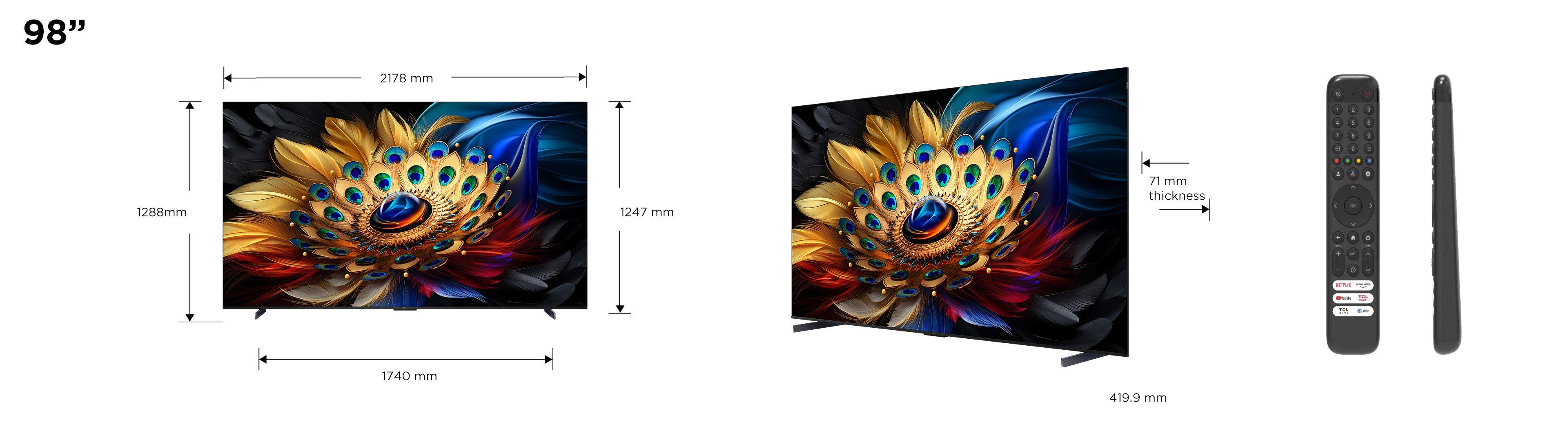 TCL 98C655K 98" 4K QLED HDR Pro Google TV thumbnail image