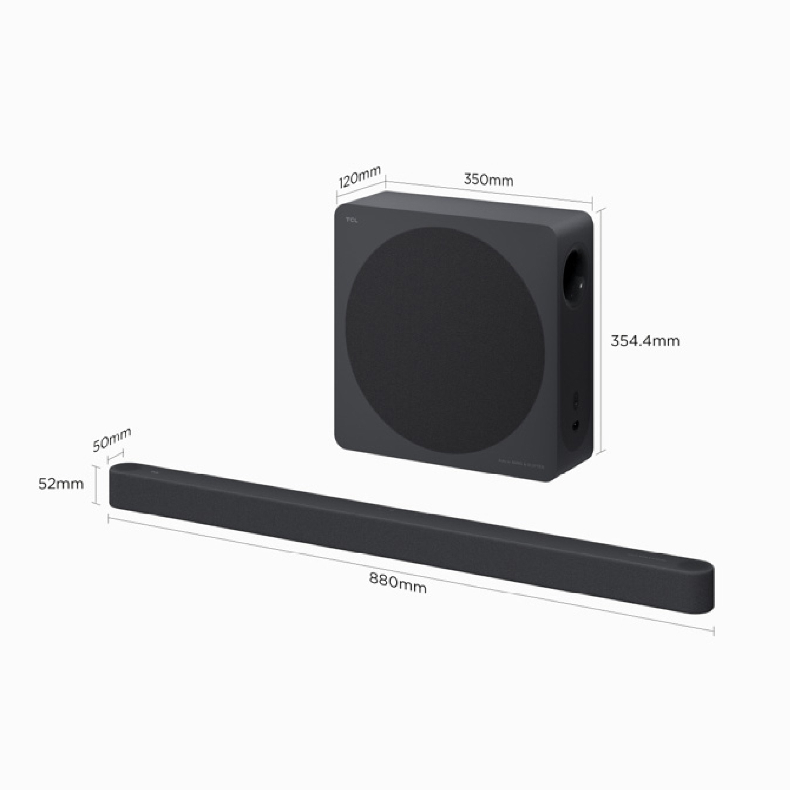 TCL A65K-UK 3.1.2ch Soundbar with wireless subwoofer, Audio by Bang & Olufsen, Dolby Atmos - Black thumbnail image