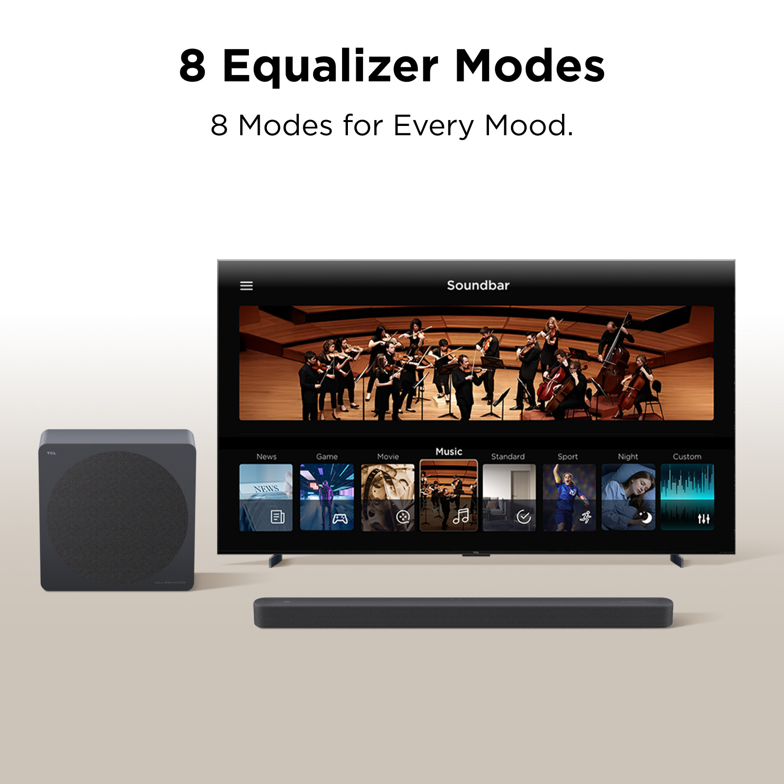 TCL A65K-UK 3.1.2ch Soundbar with wireless subwoofer, Audio by Bang & Olufsen, Dolby Atmos - Black thumbnail image