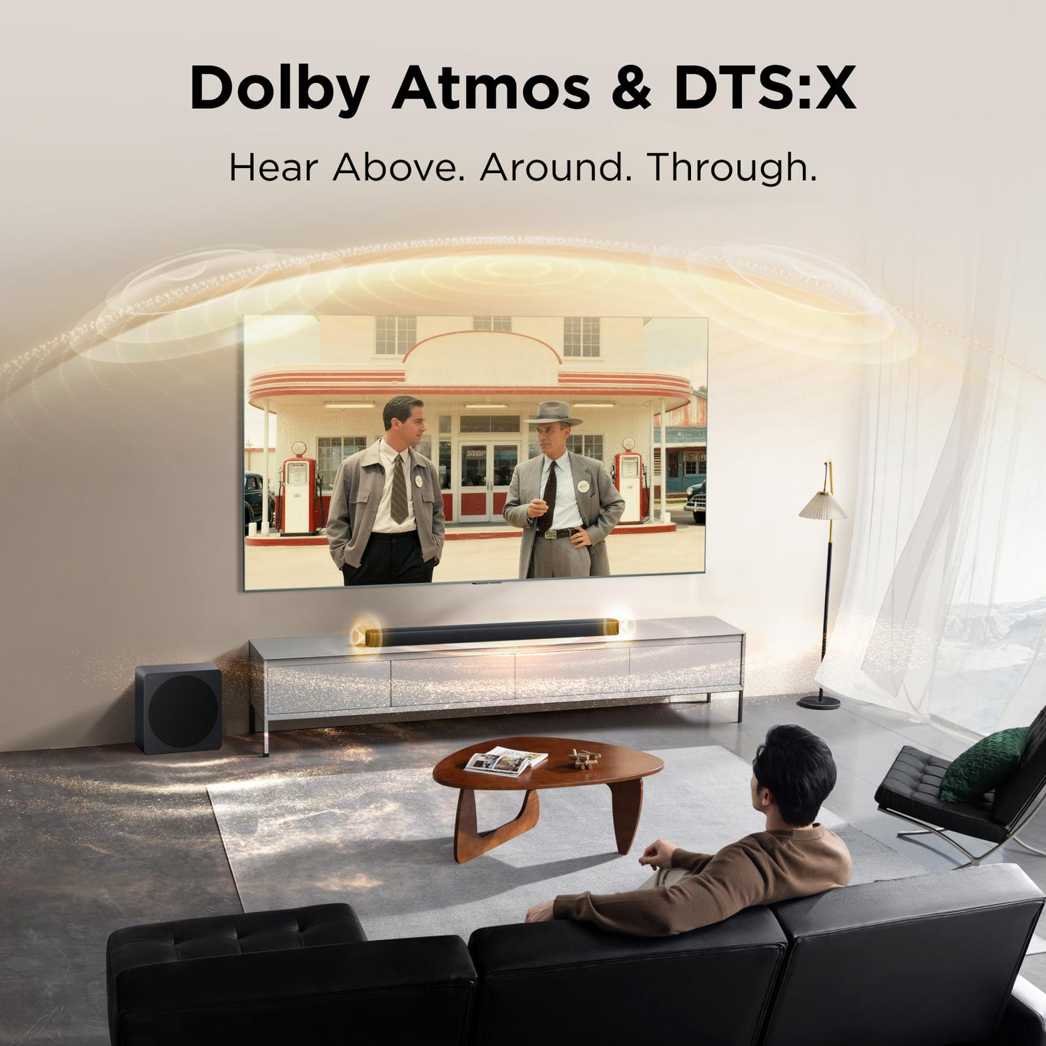 TCL A65K-UK 3.1.2ch Soundbar with wireless subwoofer, Audio by Bang & Olufsen, Dolby Atmos - Black thumbnail image