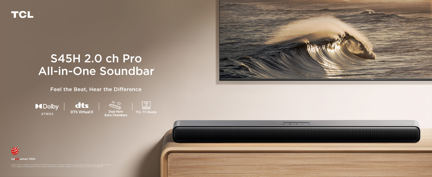 TCL S45H 2.0chPro All-in-One Deep Bass Soundbar thumbnail image