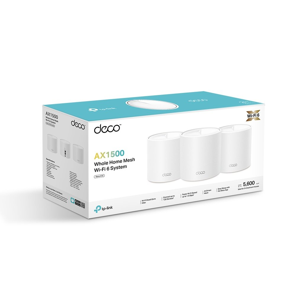 TP-Link DecoX1500 Whole Home Mesh Wi-Fi 6 System - White thumbnail image