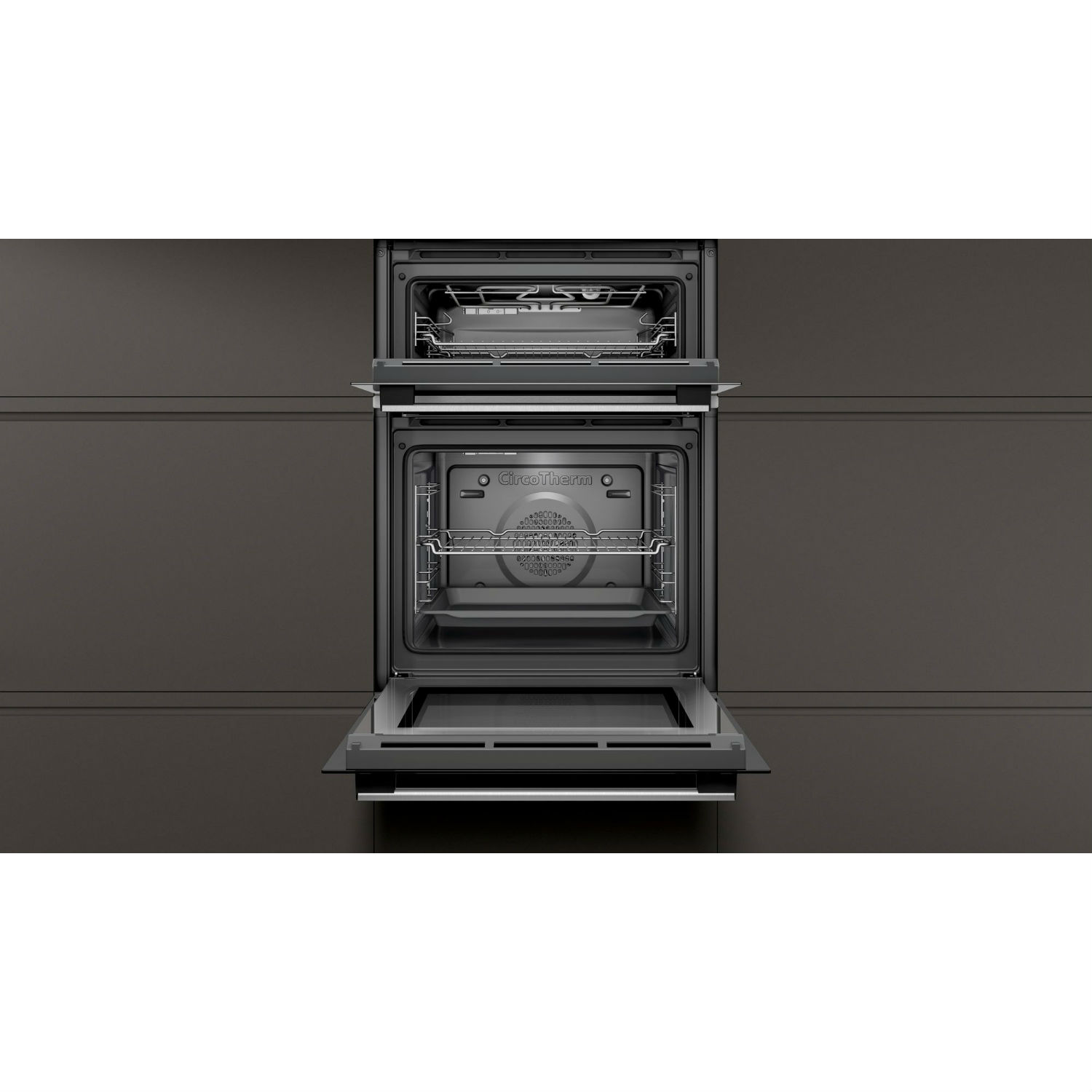 NEFF U1GCC0AN0B 59.4cm Built In Electric Double Oven - Black/Steel thumbnail image