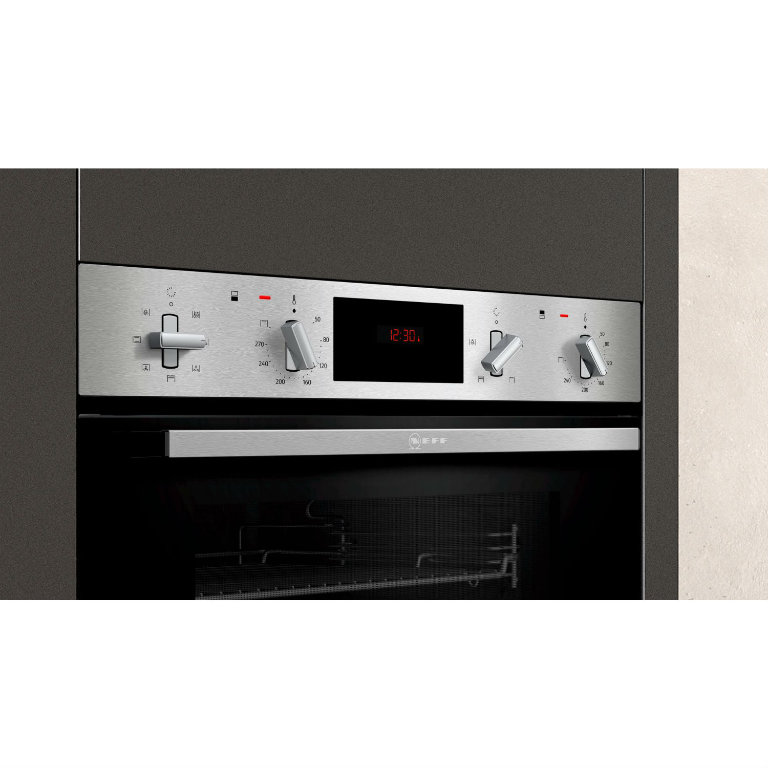 NEFF U1GCC0AN0B 59.4cm Built In Electric Double Oven - Black/Steel thumbnail image