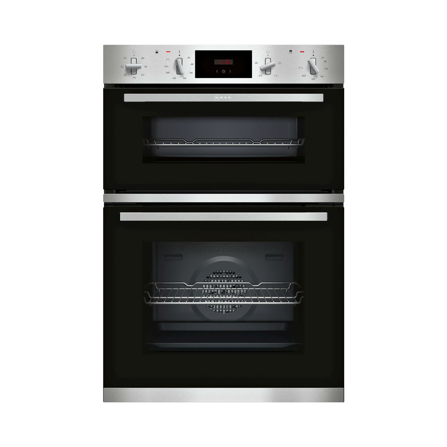 NEFF U1GCC0AN0B 59.4cm Built In Electric Double Oven - Black/Steel thumbnail image