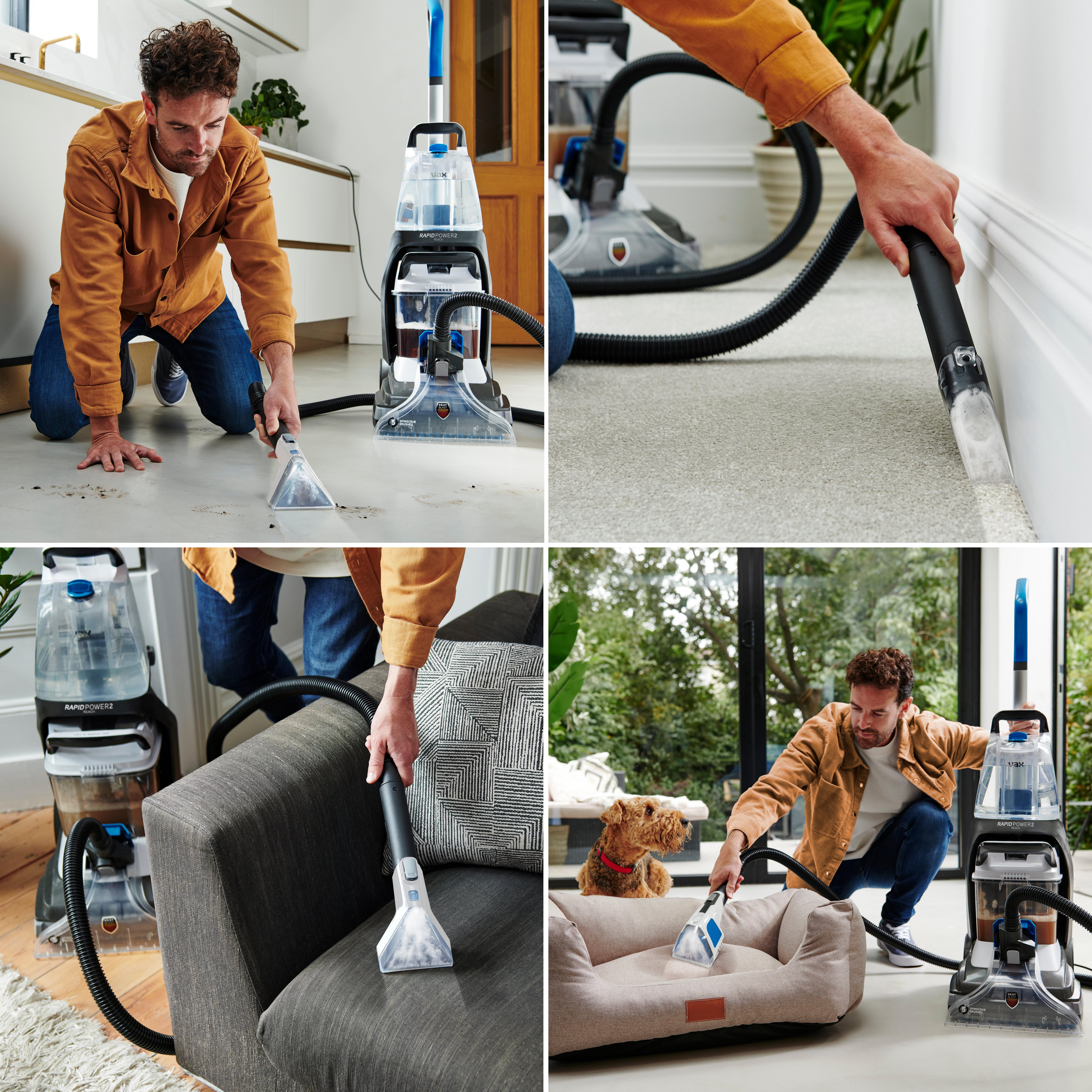 VAX CDCW-RPXLR Rapid Power 2 Reach Carpet Washer - Blue/White thumbnail image