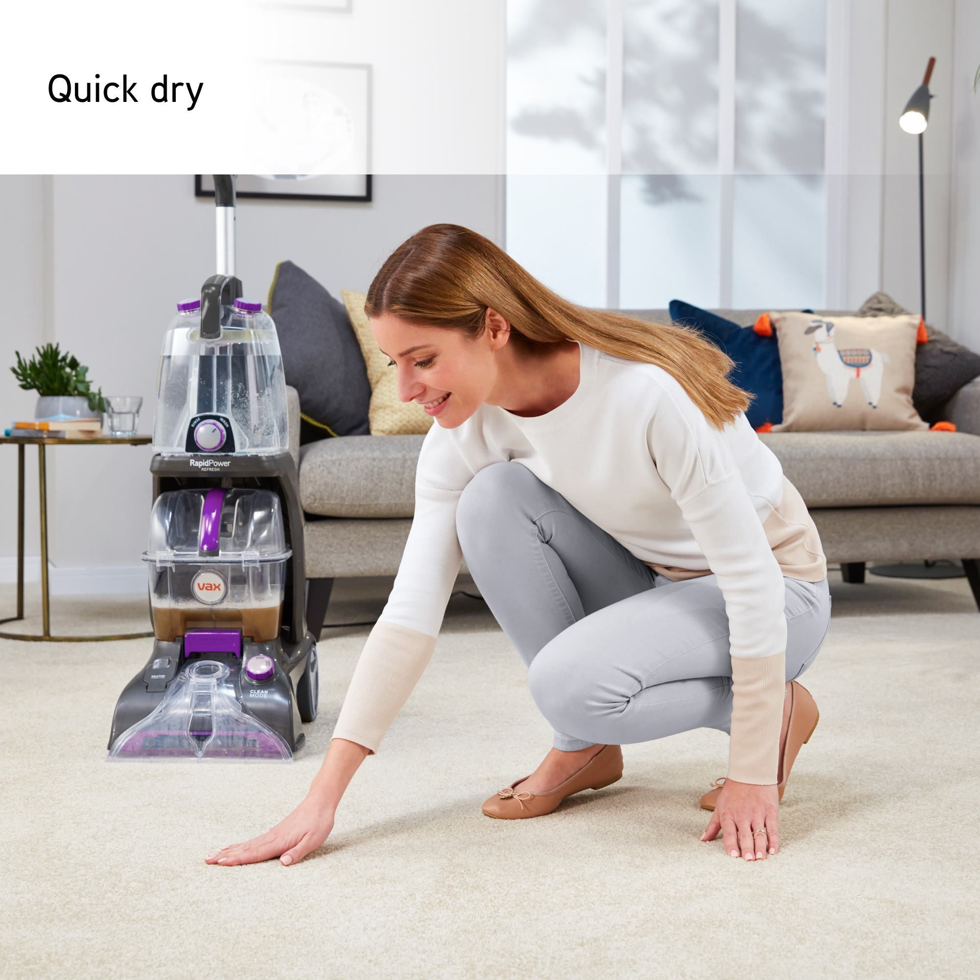 VAX CDCW-RPXR Rapid Power Refresh Carpet Cleaner - Grey/Purple thumbnail image
