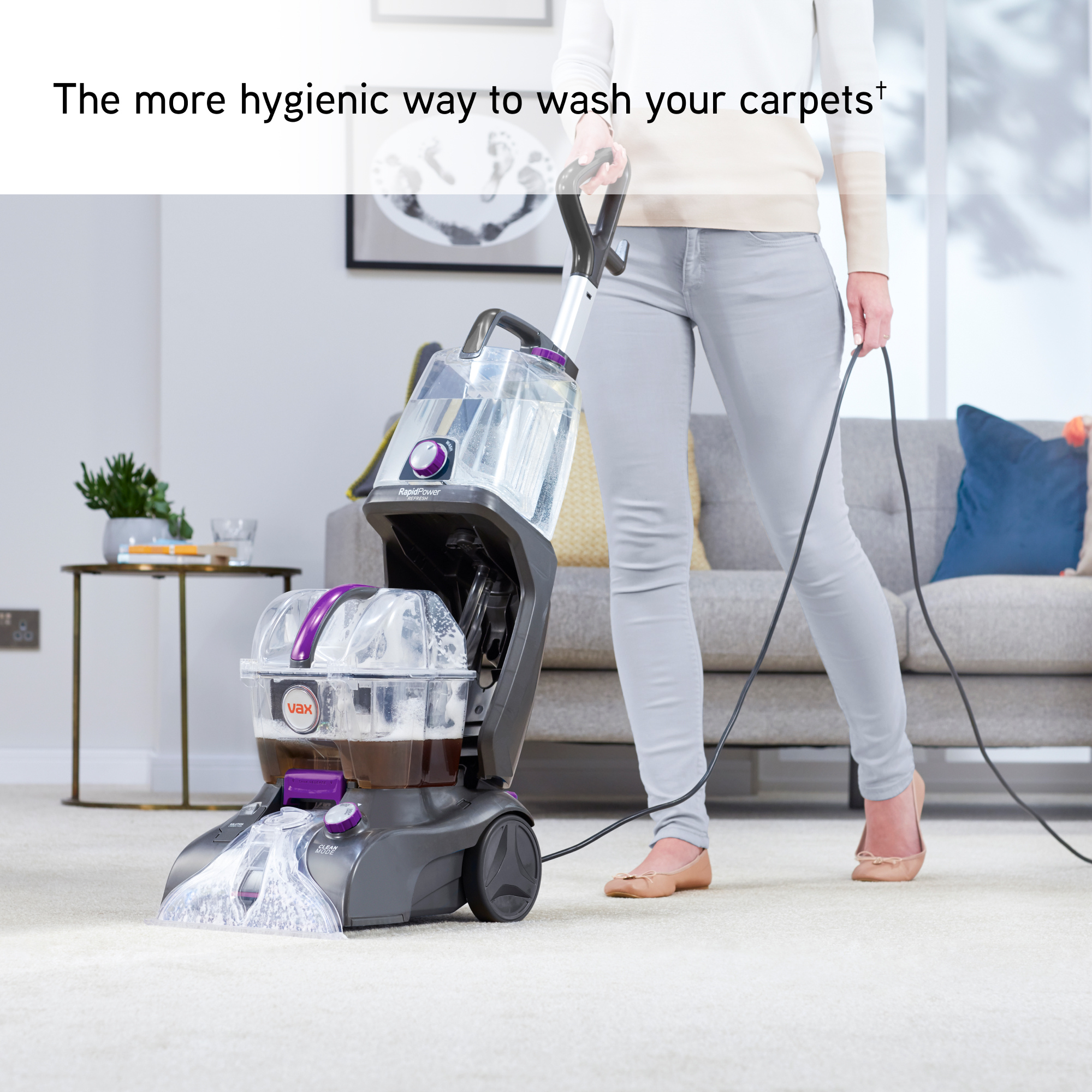 VAX CDCW-RPXR Rapid Power Refresh Carpet Cleaner - Grey/Purple thumbnail image