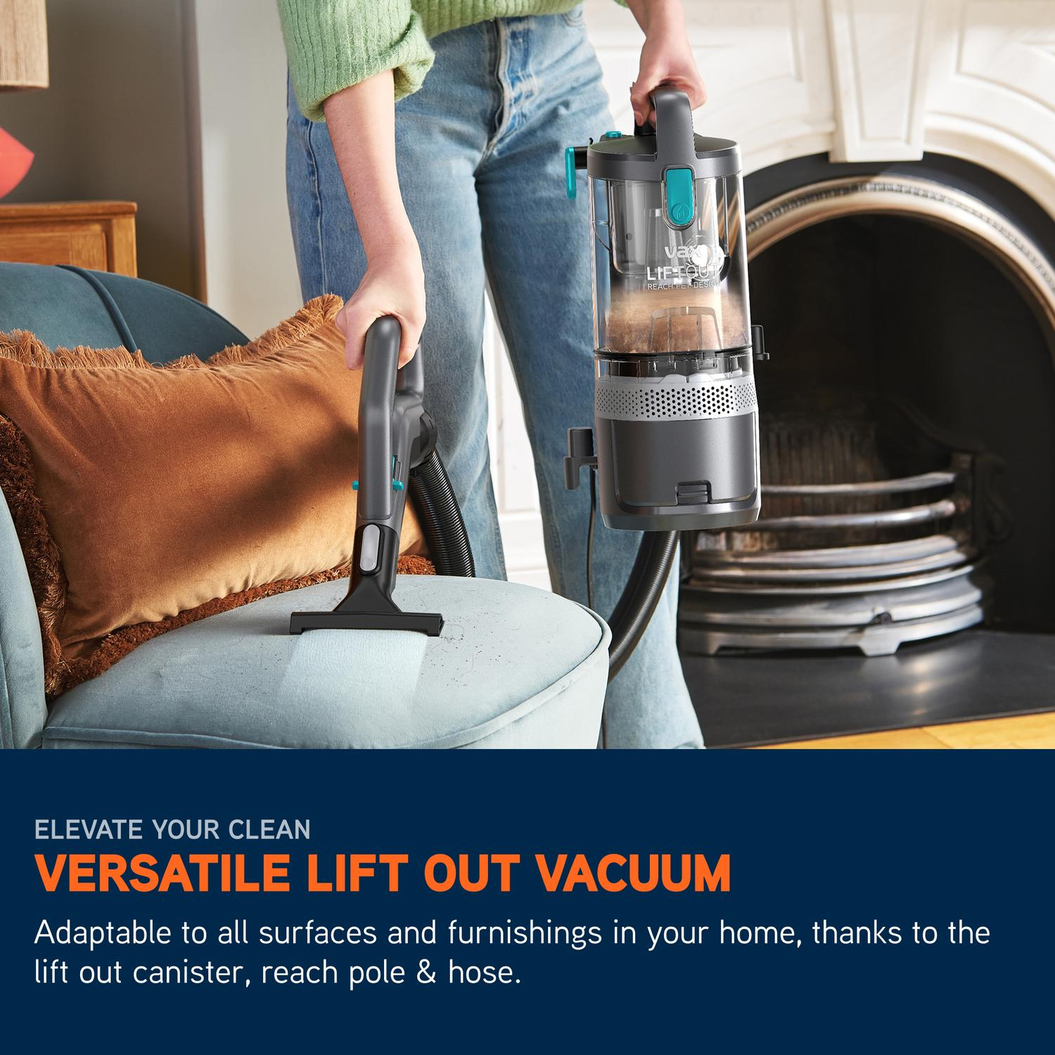 Vax CDUP-LORP LiftOut Reach Pet-Design Upright Vacuum Cleaner - Graphite / Teal thumbnail image