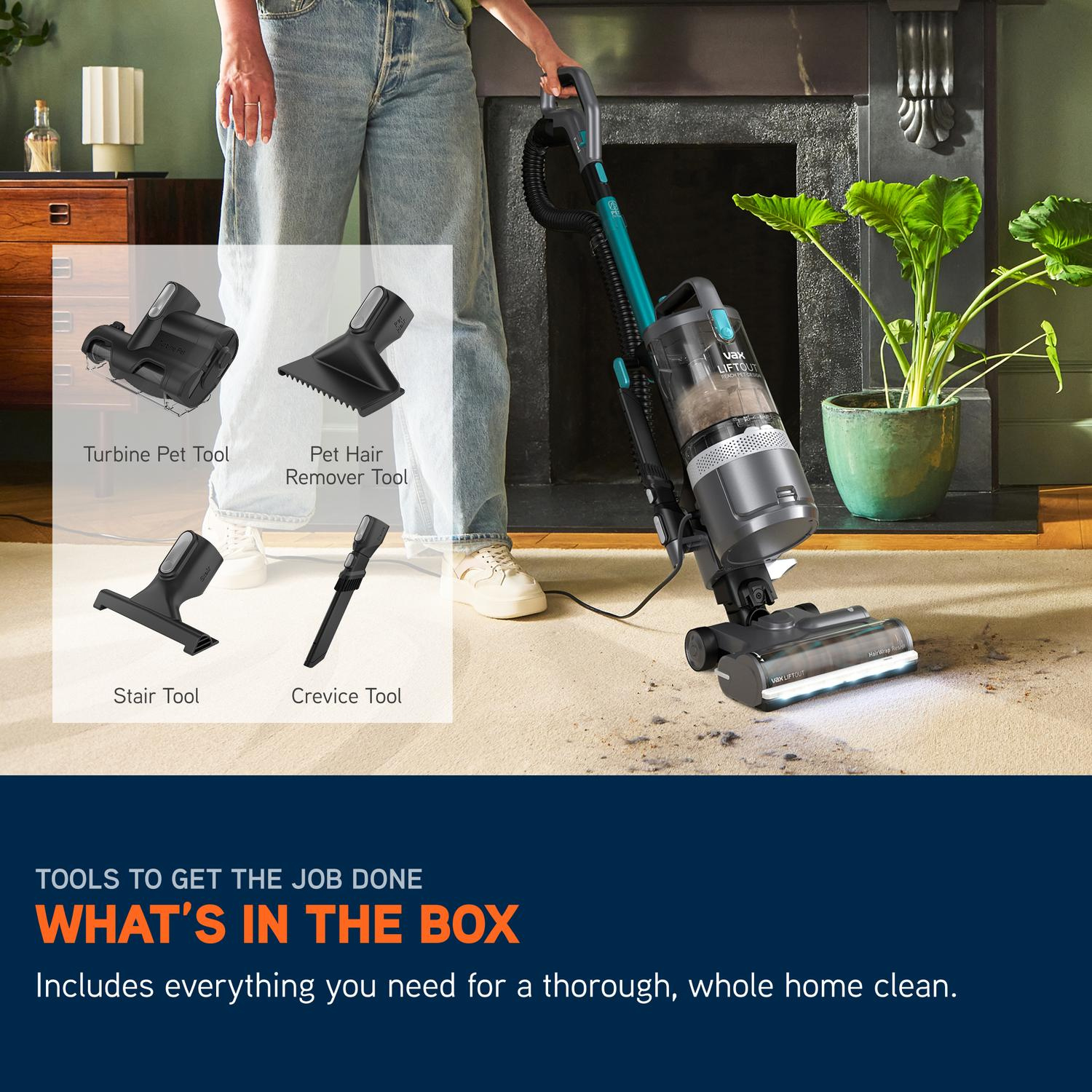 Vax CDUP-LORP LiftOut Reach Pet-Design Upright Vacuum Cleaner - Graphite / Teal thumbnail image