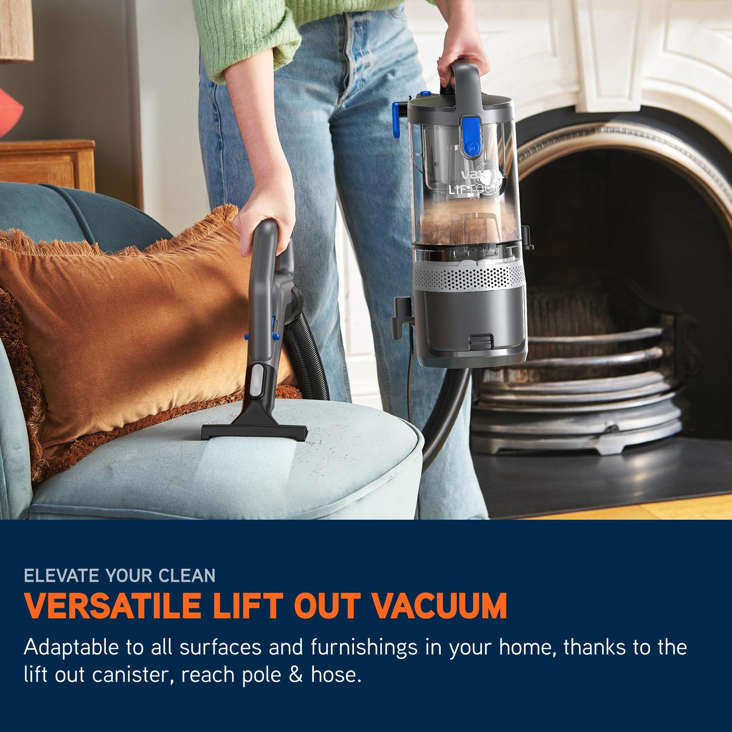 Vax CDUP-LOXR LiftOut Reach Pet Upright Vacuum - Graphite / Blue thumbnail image