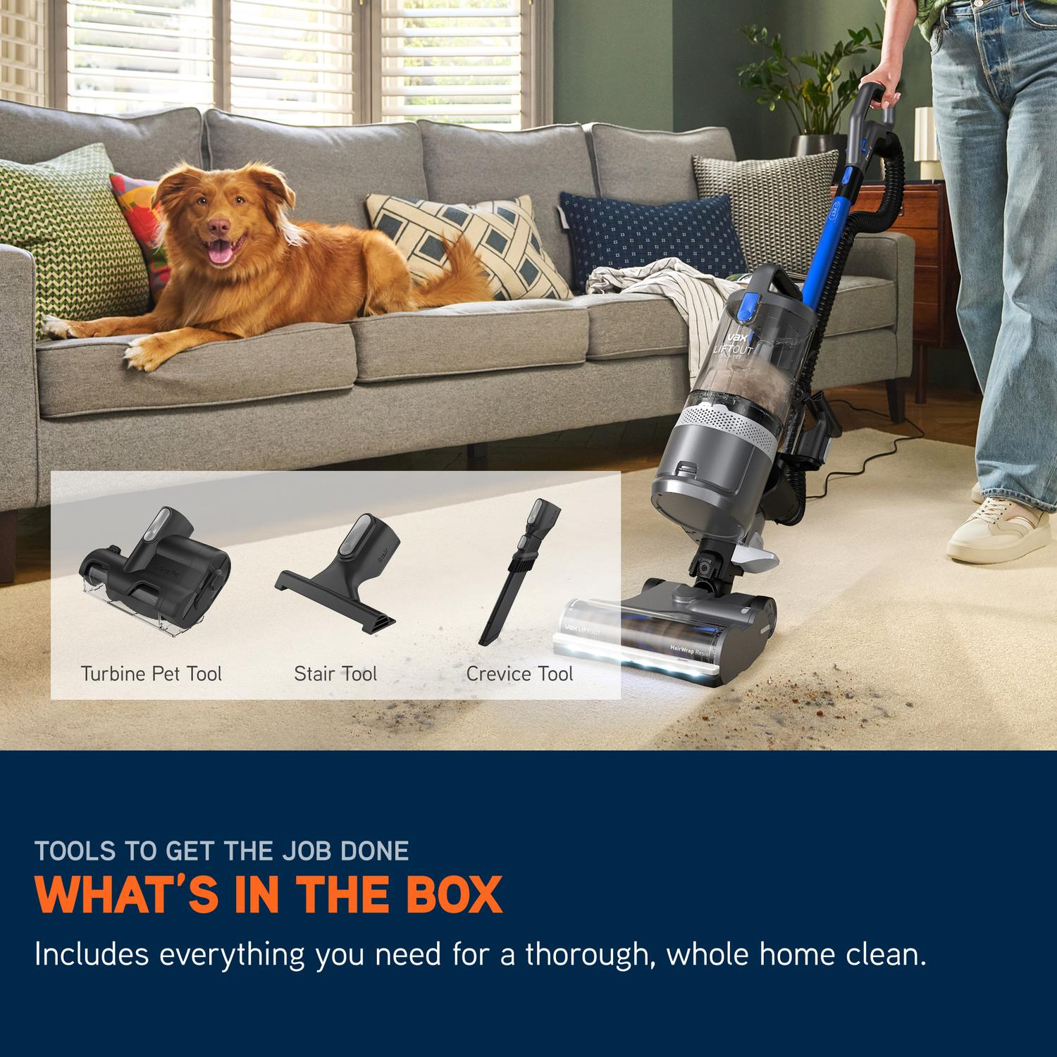 Vax CDUP-LOXR LiftOut Reach Pet Upright Vacuum - Graphite / Blue thumbnail image