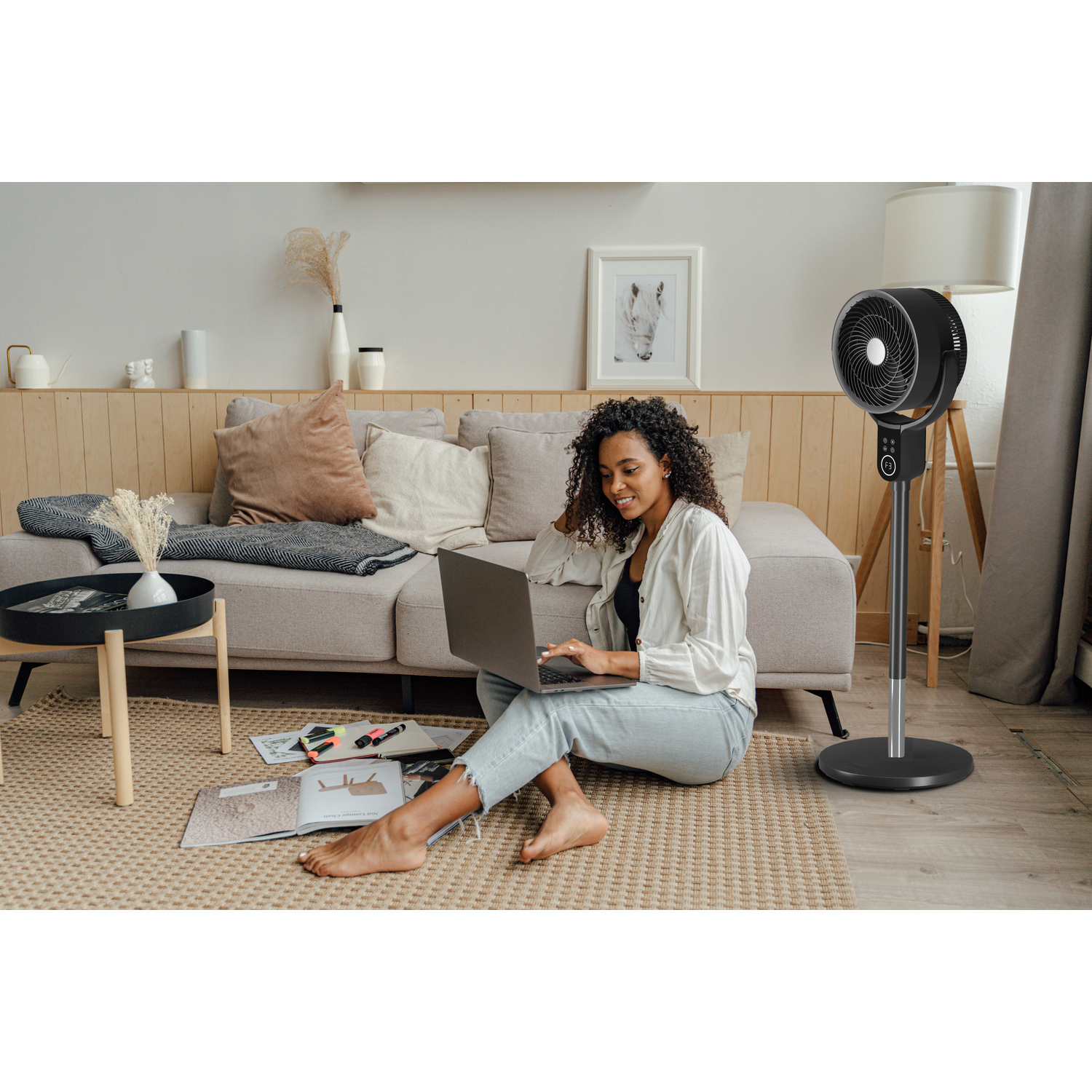 Vybra VS001-OFG Dual Height Tilt & Swing Oscillating Fan - Graphite thumbnail image