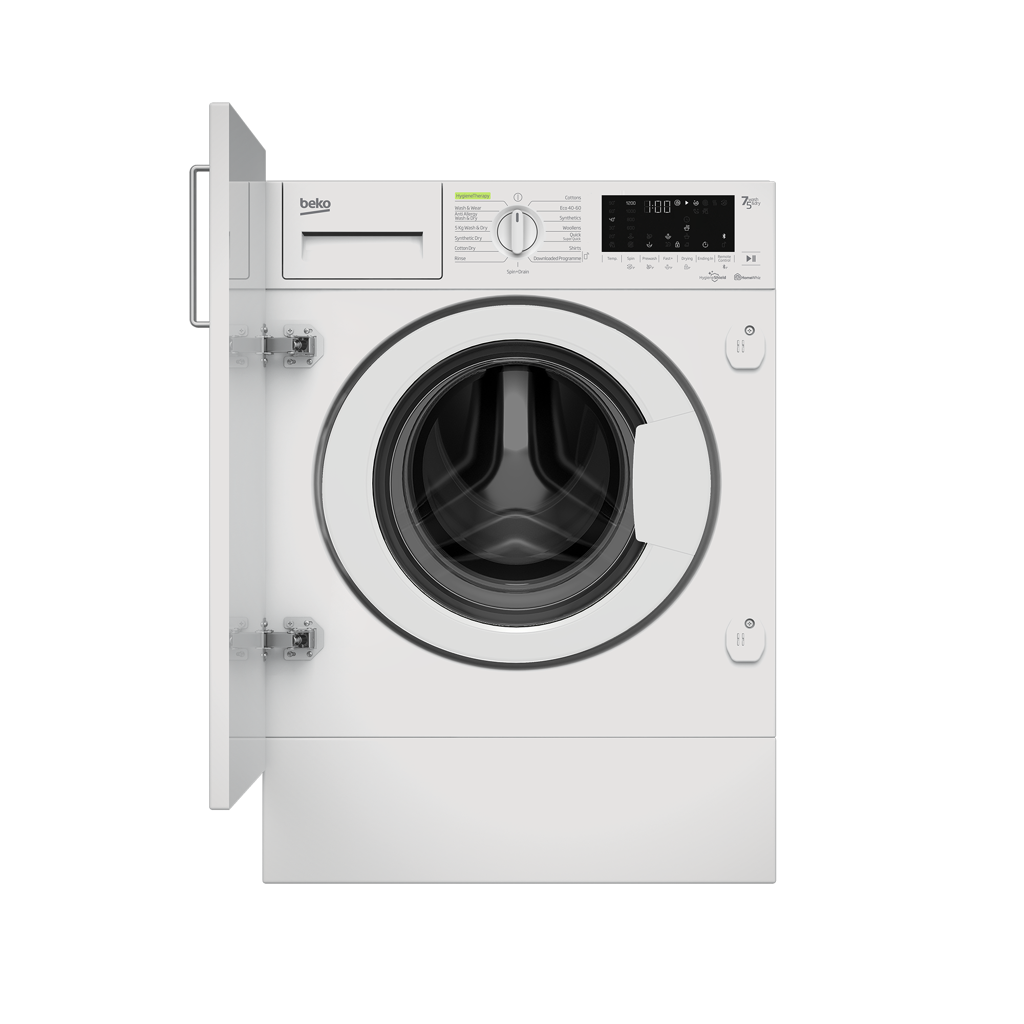 Beko WDIK752421F 7/5kg 1200rpm Integrated RecycledTub&trade; Washer Dryer - White thumbnail image