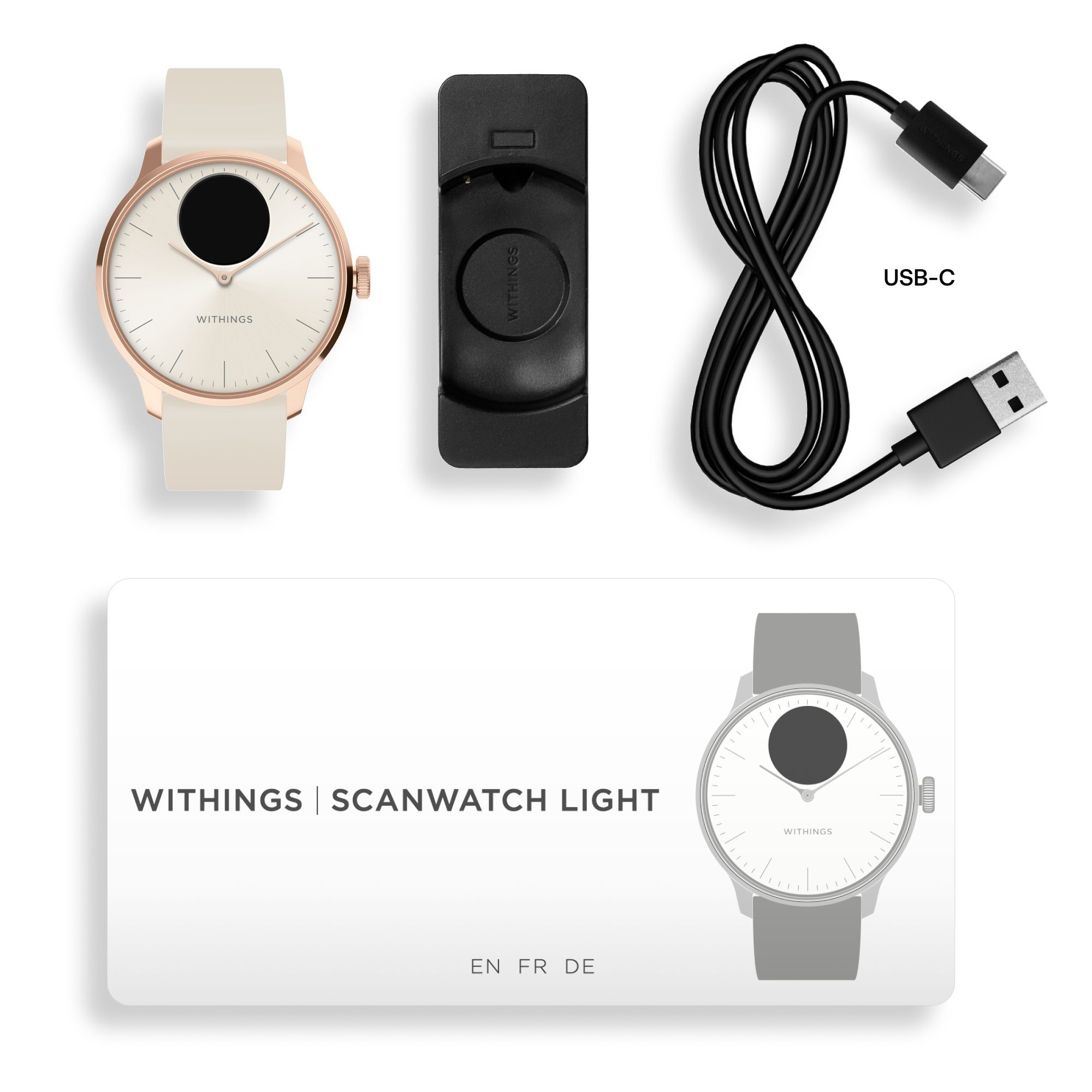WITHINGS HWA111-model 1-All-Int Scanwatch Light - Rose Gold White thumbnail image