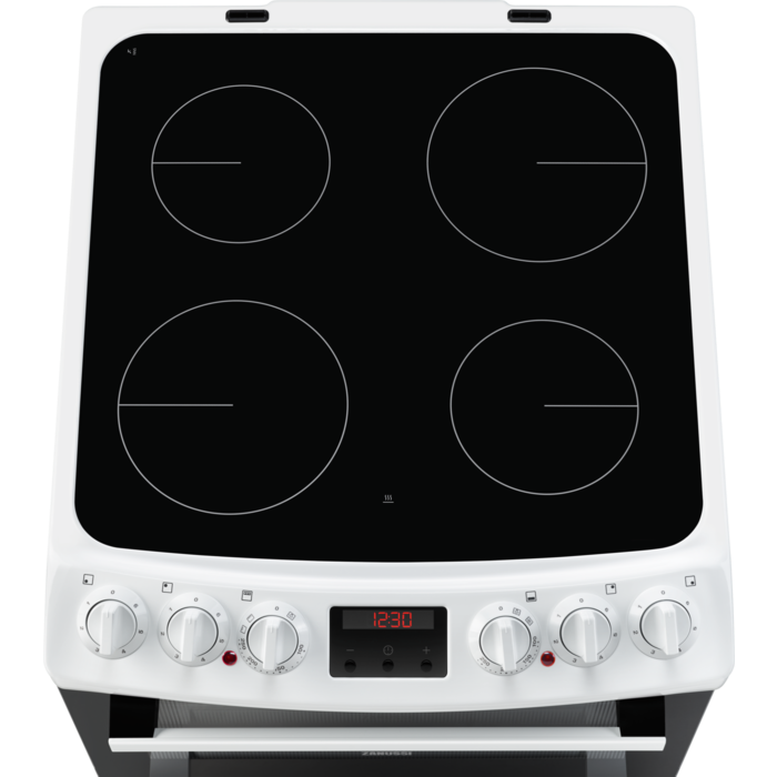 Zanussi ZCV46250WA 55cm Double Electric Cooker with Ceramic Hob - White thumbnail image