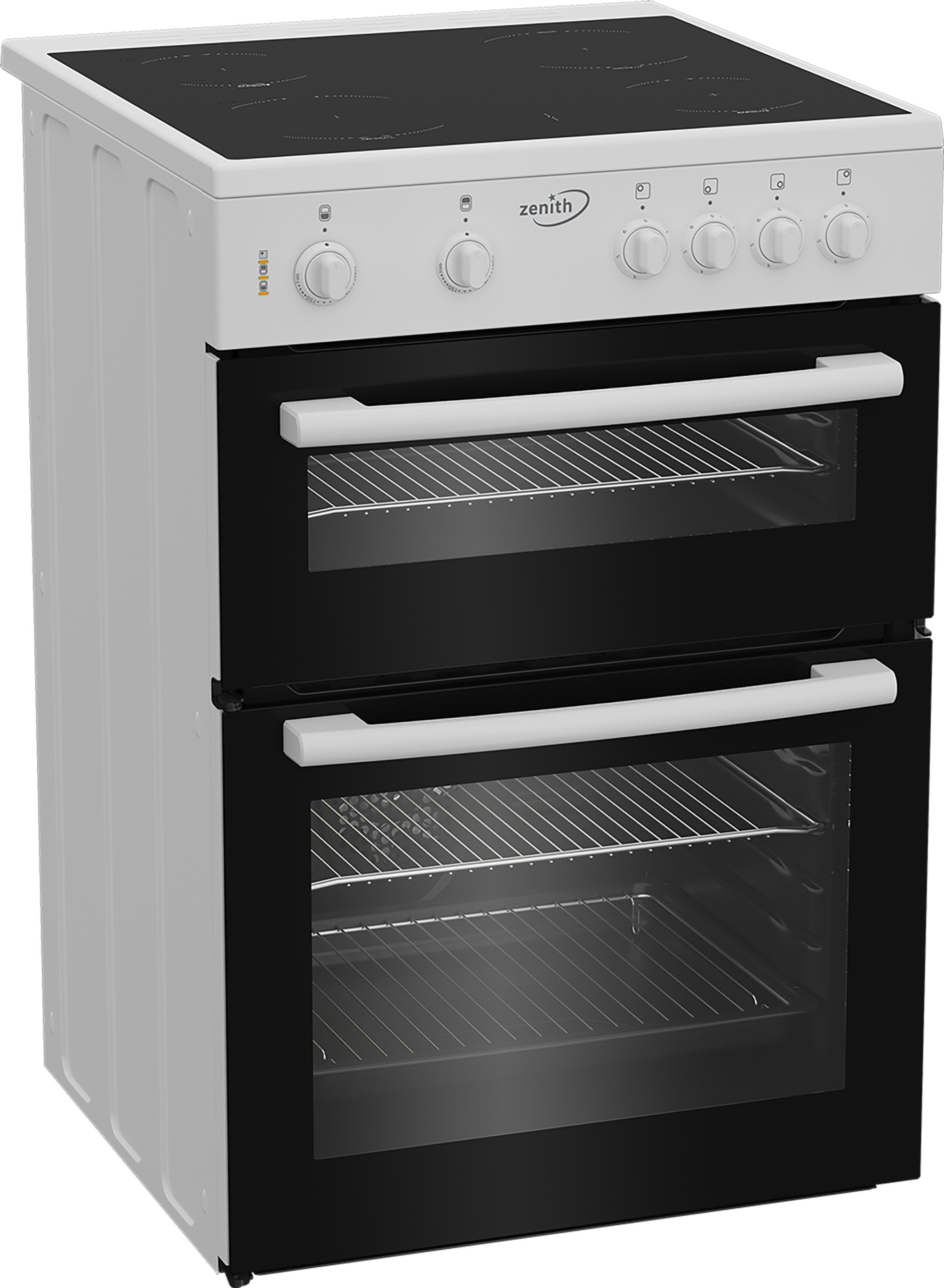 Zenith ZE605W 60cm Twin Cavity Electric Cooker with Ceramic Hob - White thumbnail image