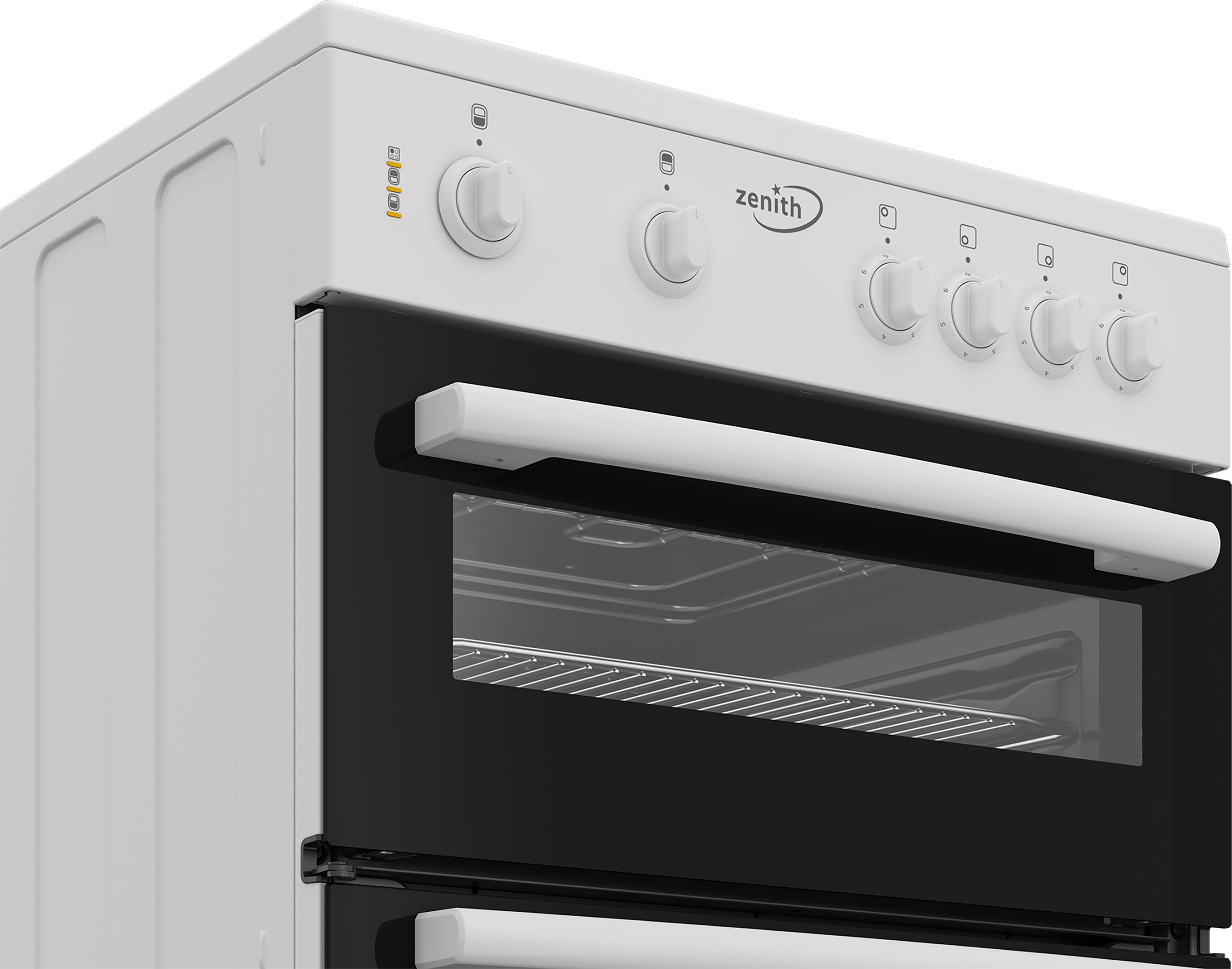 Zenith ZE605W 60cm Twin Cavity Electric Cooker with Ceramic Hob - White thumbnail image