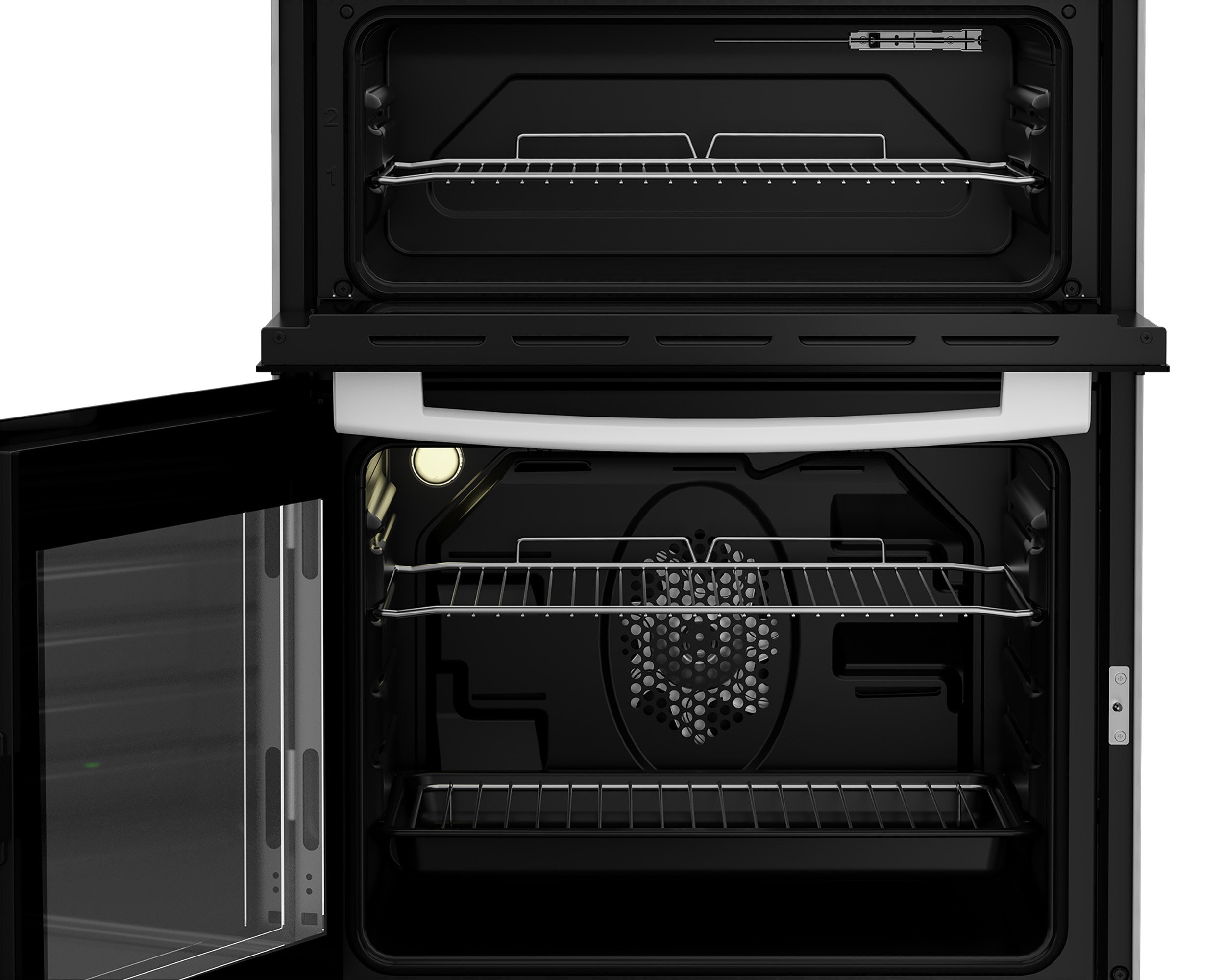 Zenith ZE605W 60cm Twin Cavity Electric Cooker with Ceramic Hob - White thumbnail image