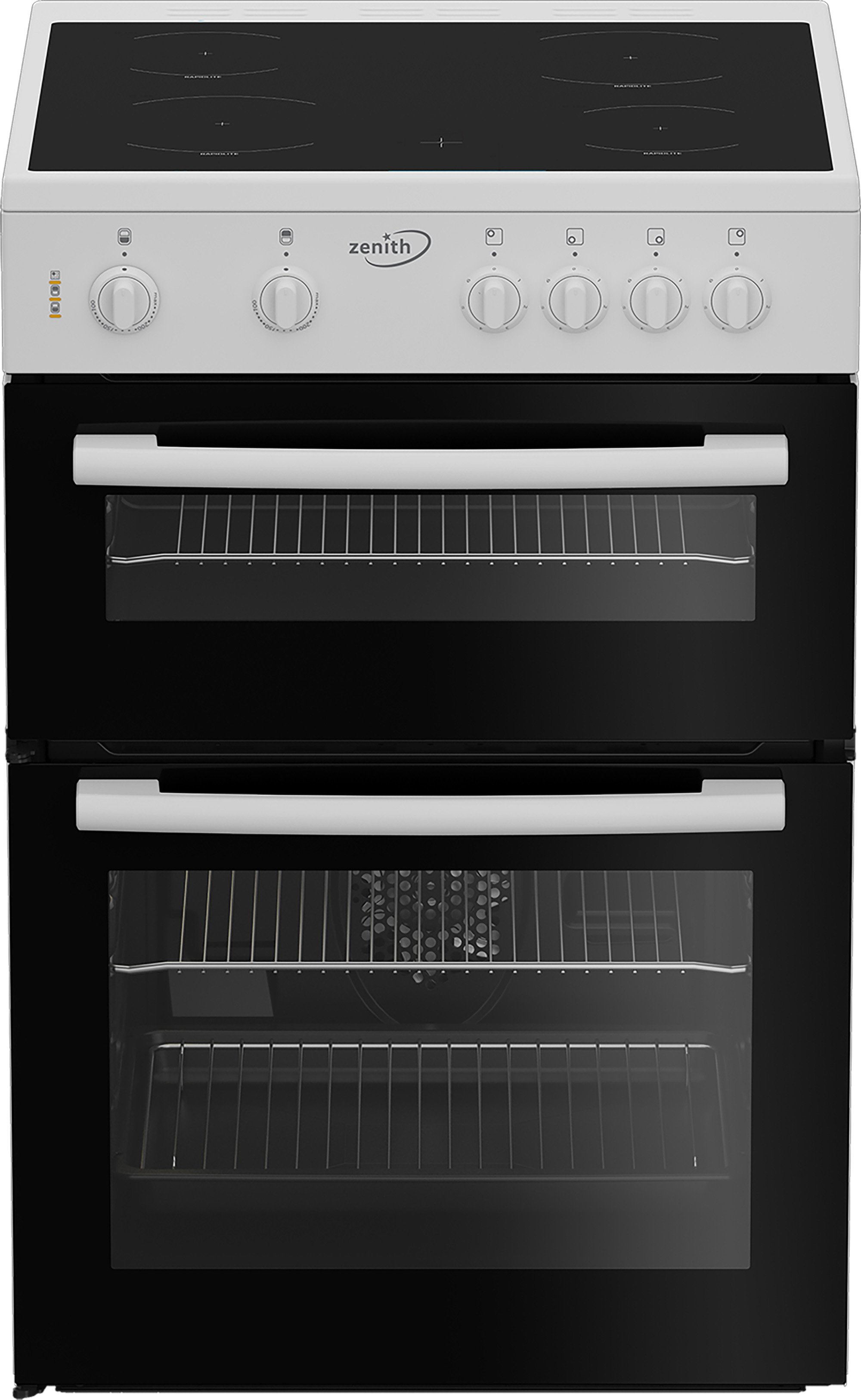Zenith ZE605W 60cm Twin Cavity Electric Cooker with Ceramic Hob - White thumbnail image