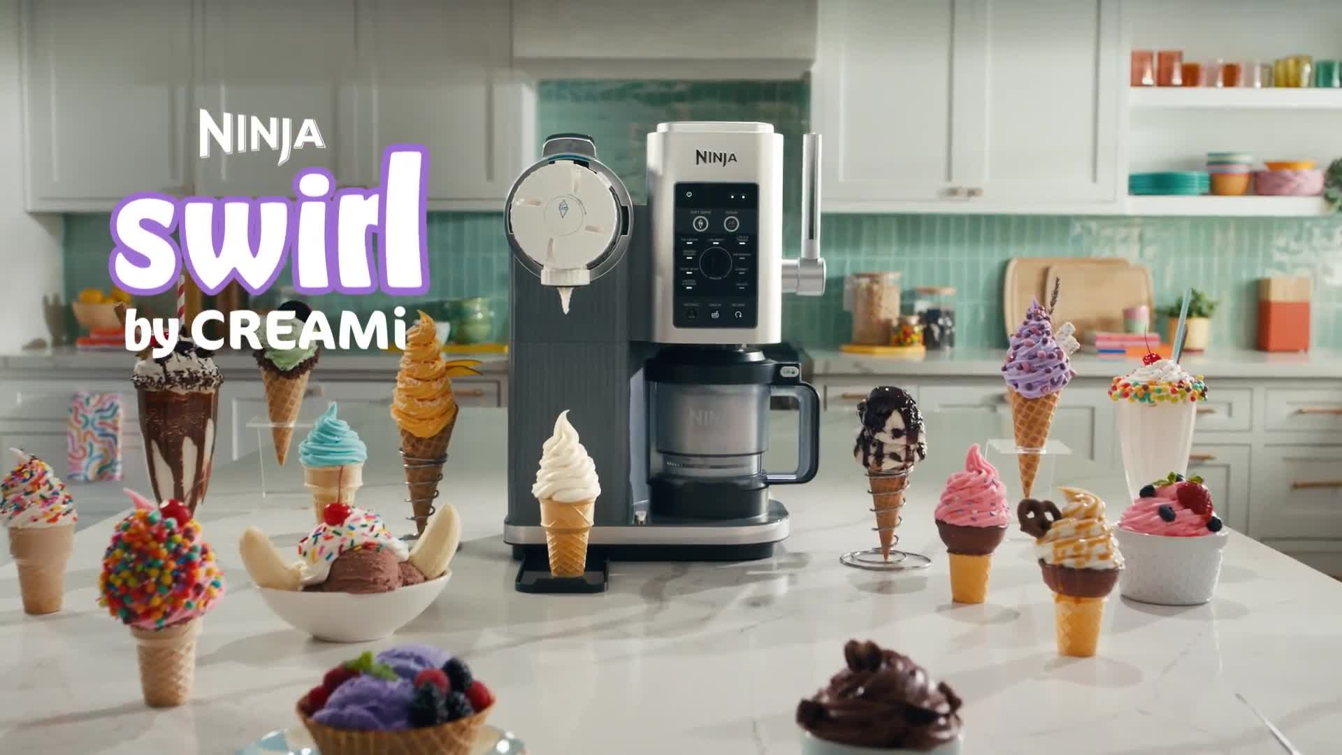 Ninja NC701UK Swirl by CREAMi 13-in-1 Soft Serve & Ice Cream Maker - Platinum Silver thumbnail image