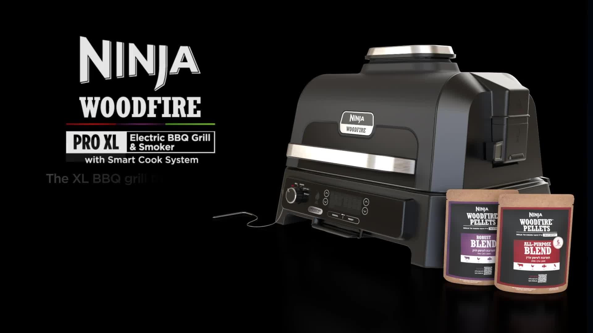Ninja OG850UK Woodfire XL Electric BBQ Grill & Smoker - Black/Grey thumbnail image