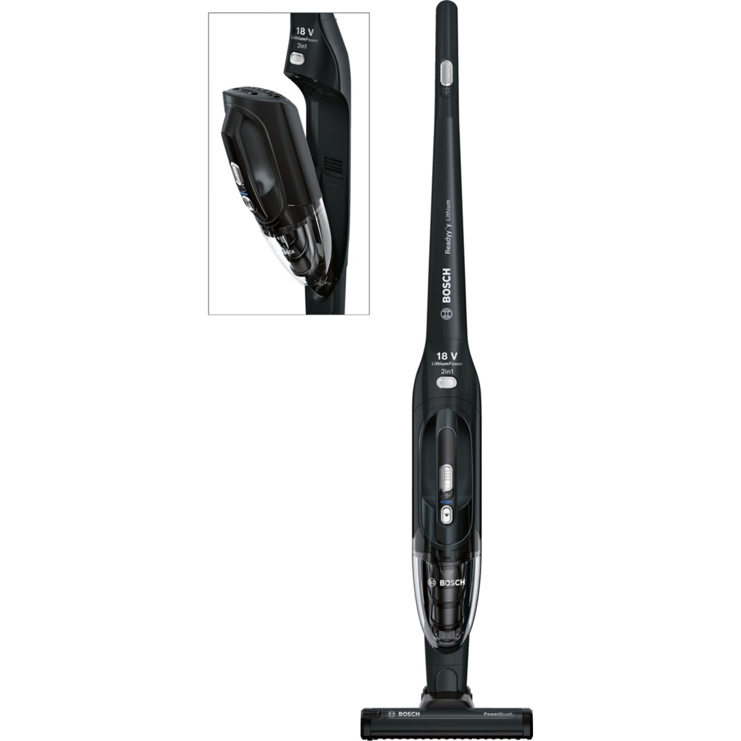 Bosch BBHL2D18GB 2 in 1 Cordless Vacuum Cleaner - Black - 40 Minute Run Time thumbnail image