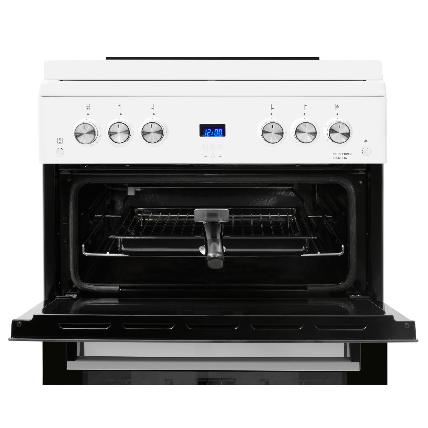 Beko EDG6L33W 60cm Gas Double Oven with Glass Lid - White thumbnail image