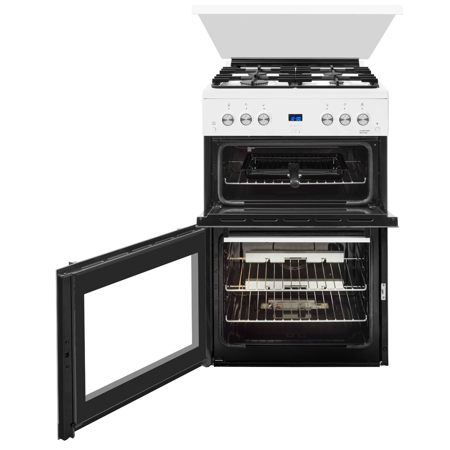 Beko EDG6L33W 60cm Gas Double Oven with Glass Lid - White thumbnail image