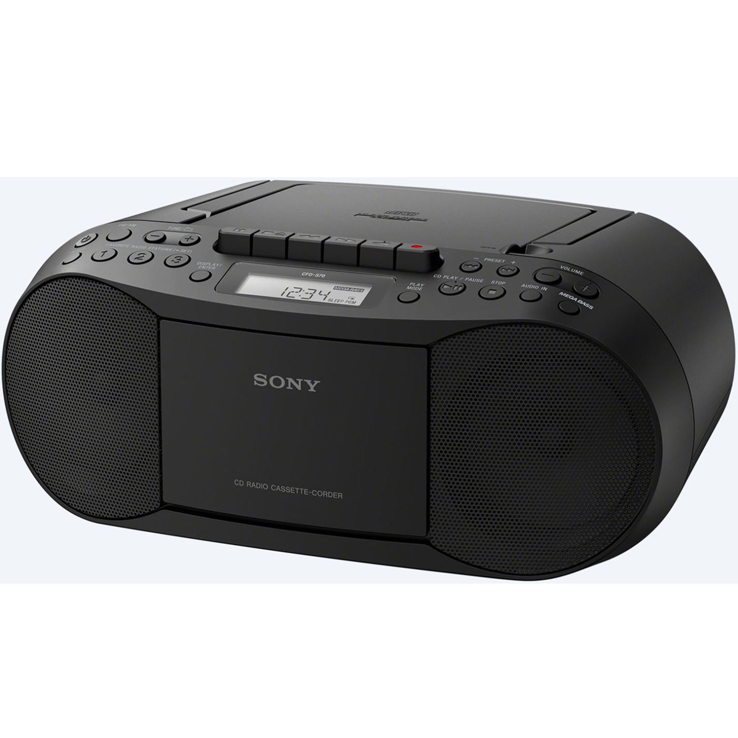 Sony CFDS70BCEK Cass/CD/Radio Boom Box 2 x 1.7w RMS 30 Radio Presets thumbnail image