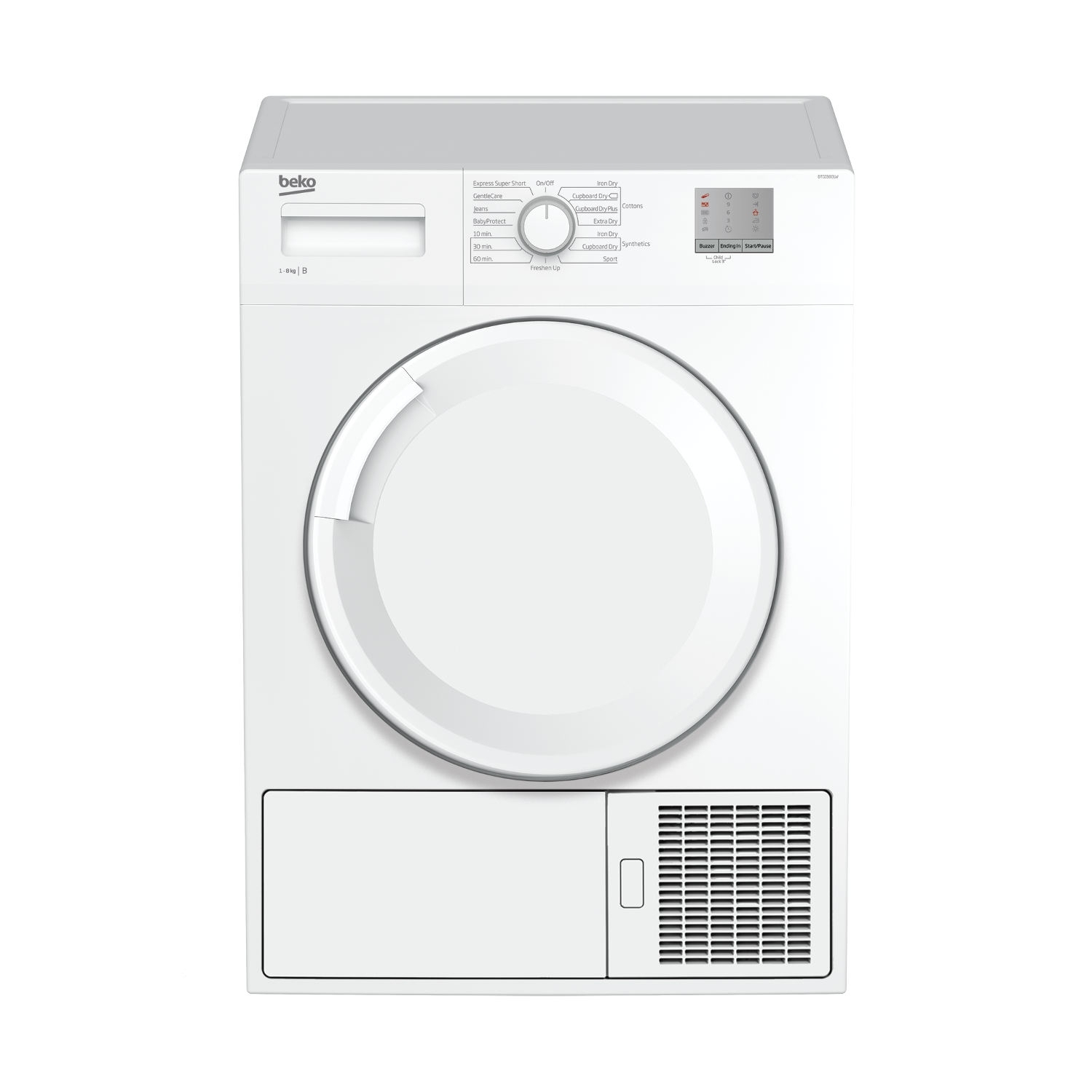 Beko 8kg Condenser Tumble Dryer - White - B Rated - 9