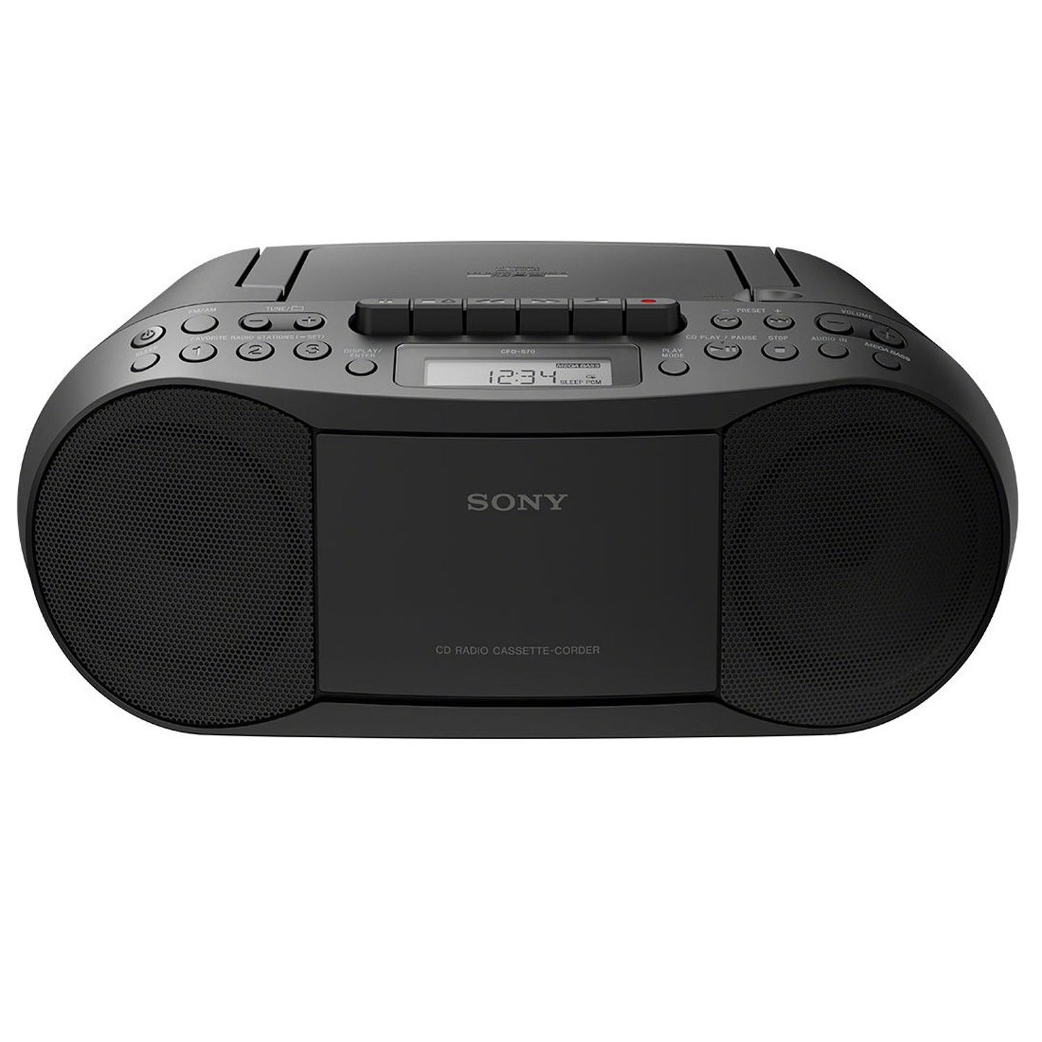 Sony CFDS70BCEK Cass/CD/Radio Boom Box 2 x 1.7w RMS 30 Radio Presets - 1