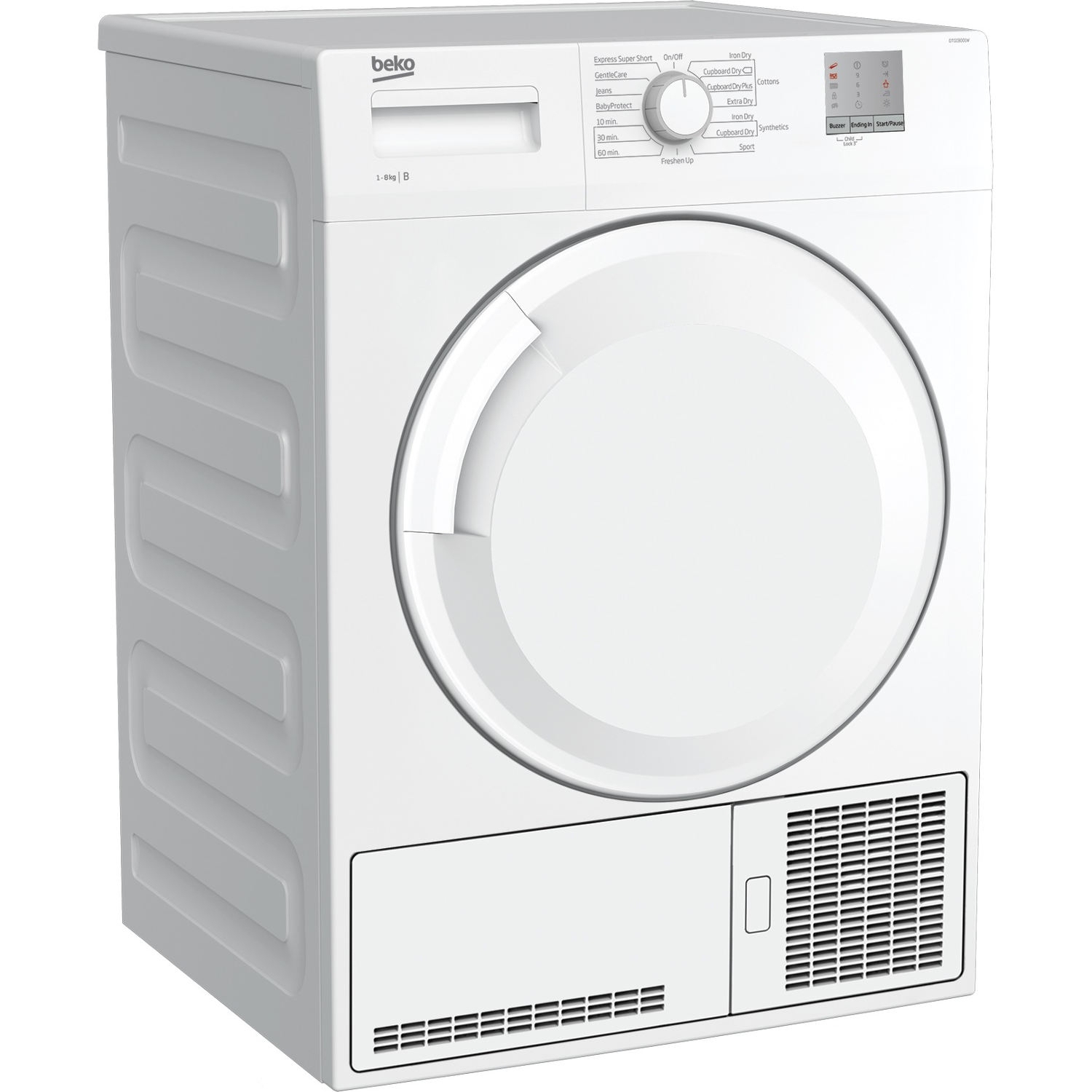 Beko 8kg Condenser Tumble Dryer - White - B Rated - 7