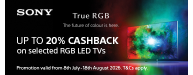 Sony 2026: Up to 20% Instant Cashback on selected RGB Tv's