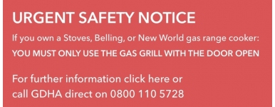 GDHA - Stoves, Belling, New World Safety Notice 