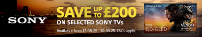 Save up to £200 on selected Sony TVs