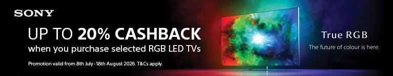 Sony 2026: Up to 20% Instant Cashback on selected RGB Tv's