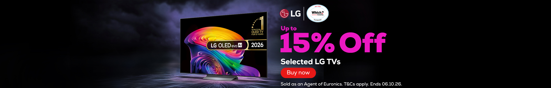 LG Up to 15% Off Selected TVs