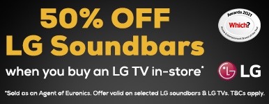 LG 50% Off Soundbars Promo