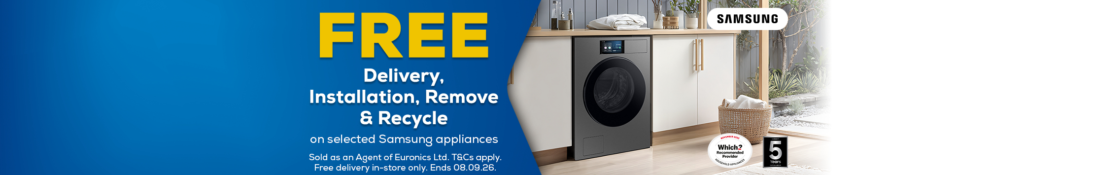 Samsung Free Delivery, Installation, Remove & Recycling