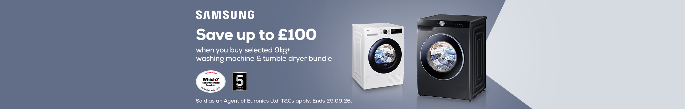 Samsung Save £100 on paired laundry appliances